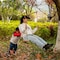 Playberg Wooden Outdoor Playground Kids Hanging Adjustable Stand Up Skateboard Swing, Tree Curved Swing Board QI004568 - alternate 4